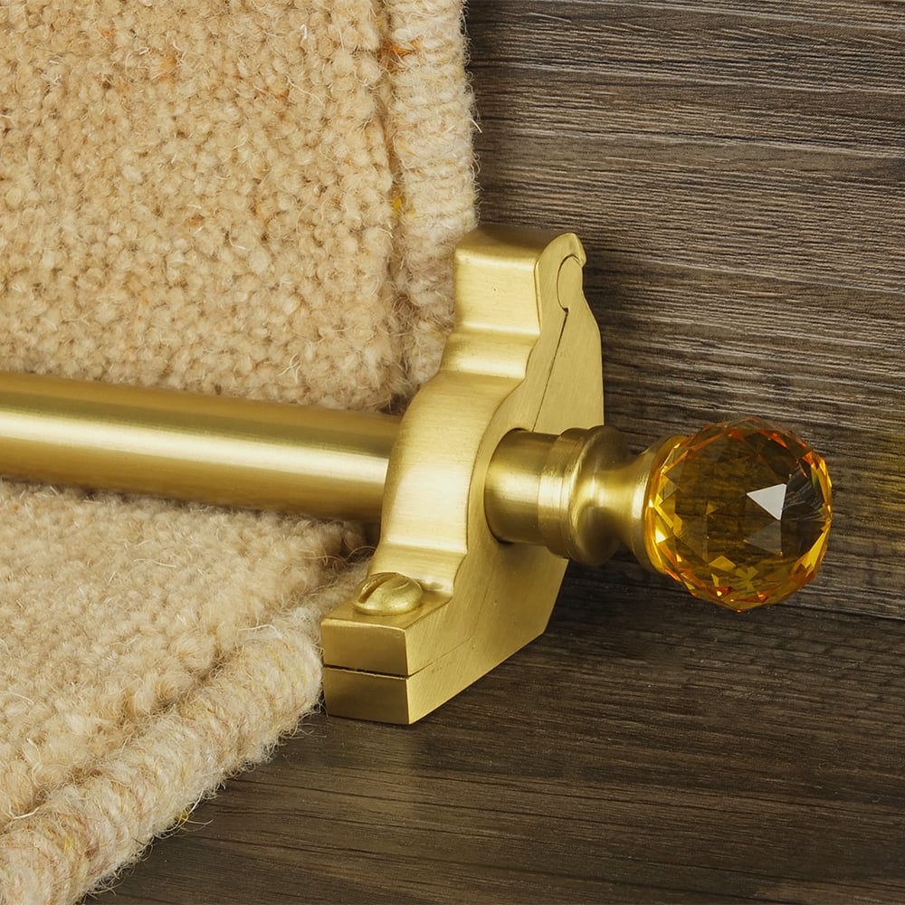 Crystal Amber Satin Brass
