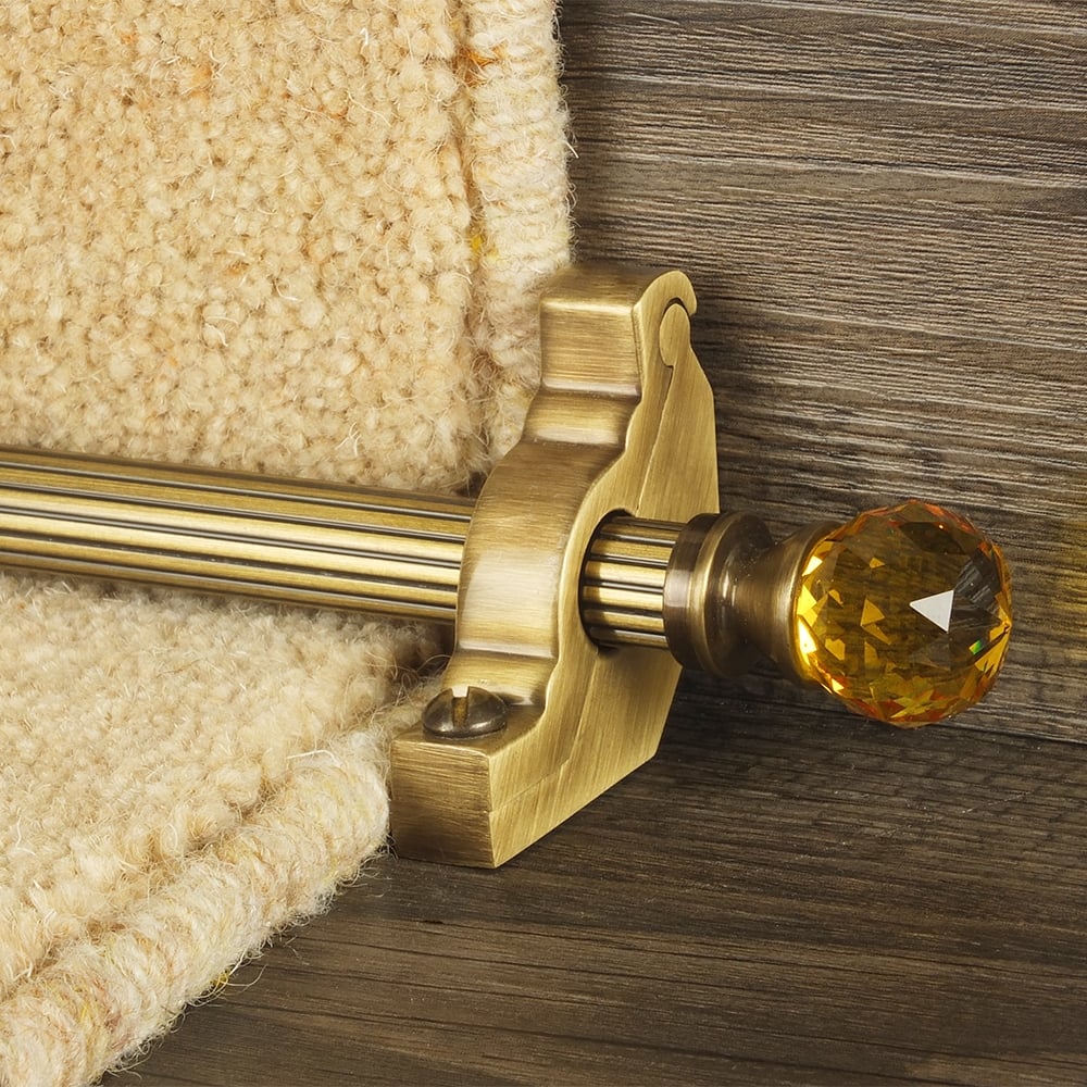 Crystal Amber Satin Brass