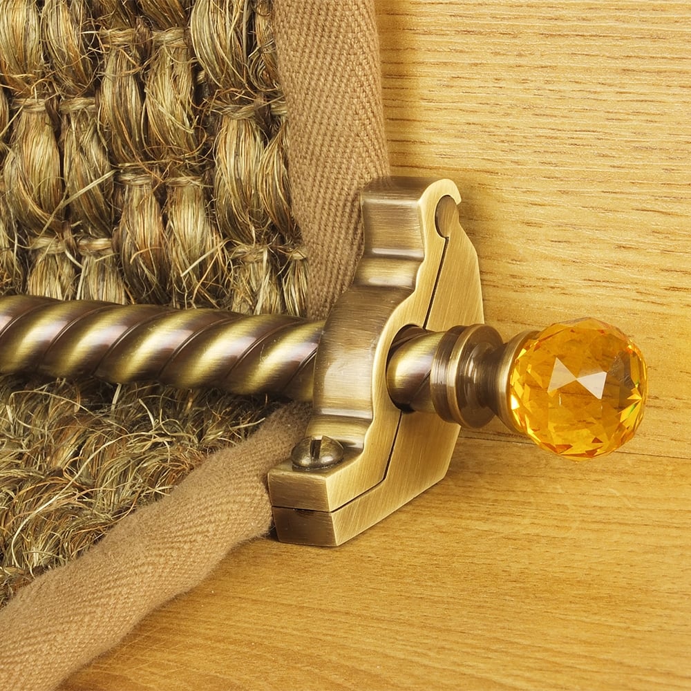 Crystal Amber Antique Brass