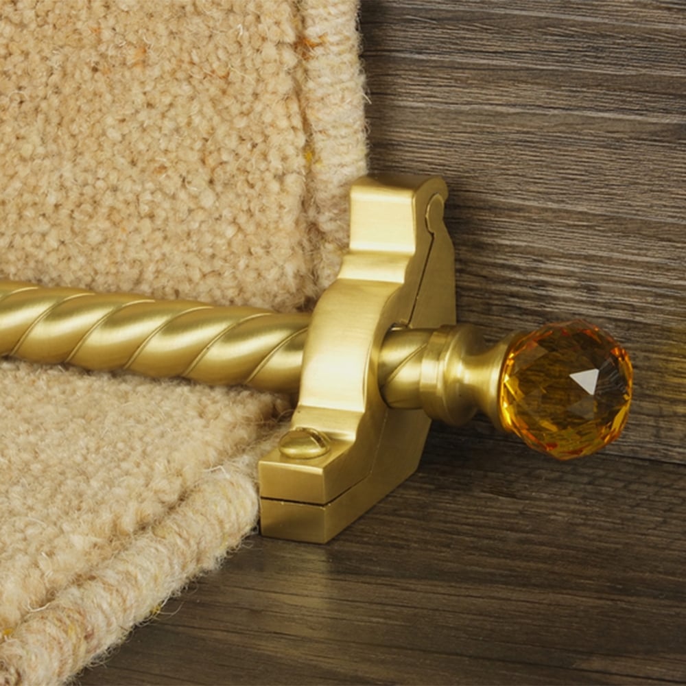 Crystal Amber Satin Brass