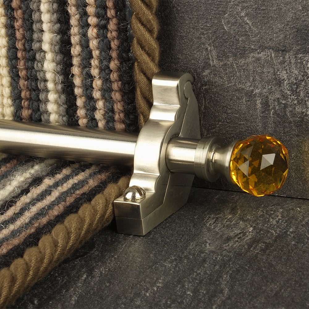 Crystal Amber Satin Nickel