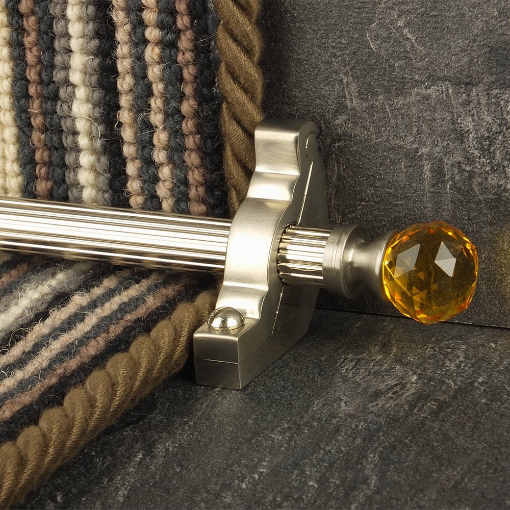 Crystal Amber Satin Nickel