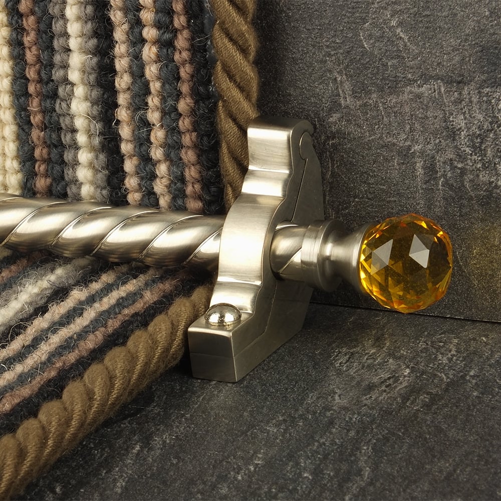 Crystal Amber Satin Nickel
