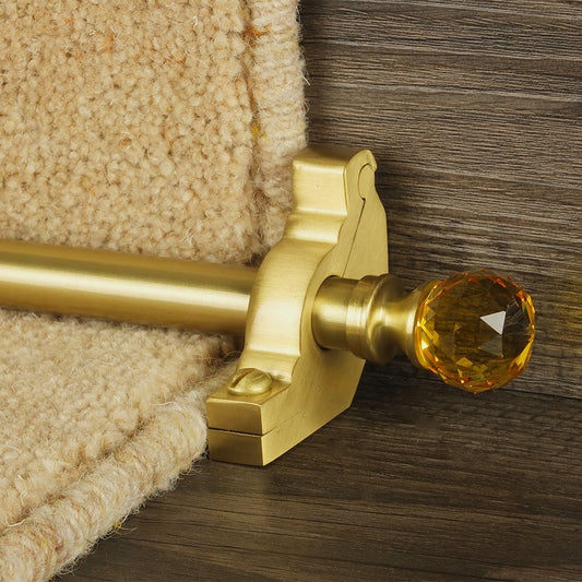 Crystal Amber Satin Brass